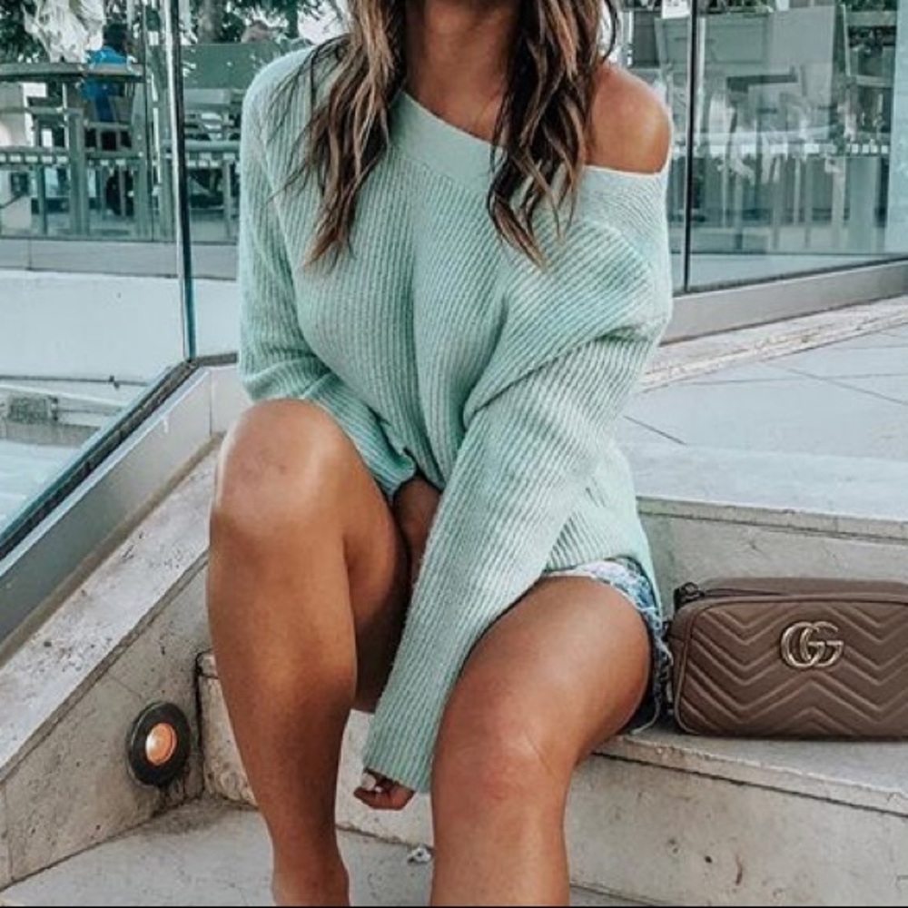 Coral off the shoulder sweater